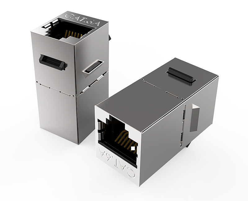 英曼網(wǎng)絡(luò)直通模塊/網(wǎng)線直通延長(zhǎng)器，屏蔽網(wǎng)線水晶頭跳線延長(zhǎng)器Keystone Jack