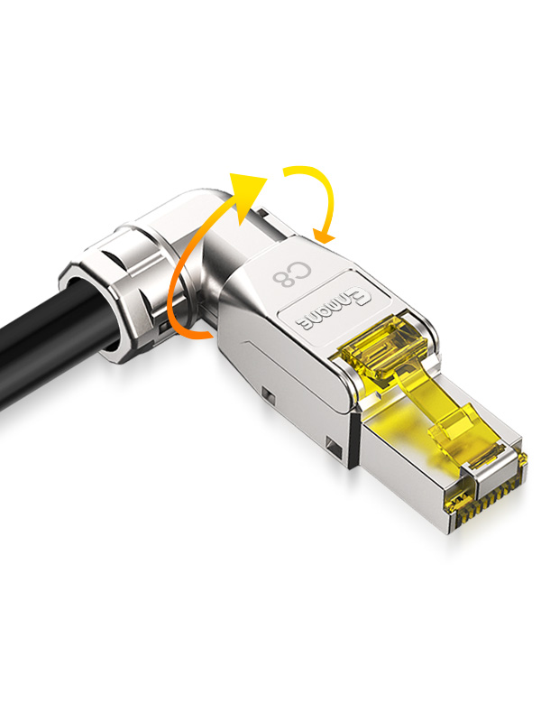 90°鋅合金免打水晶頭