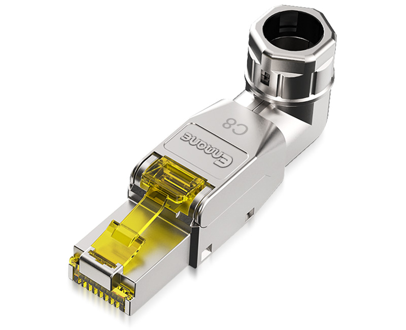 英曼-90°鋅合金屏蔽免打水晶頭　電競工業級