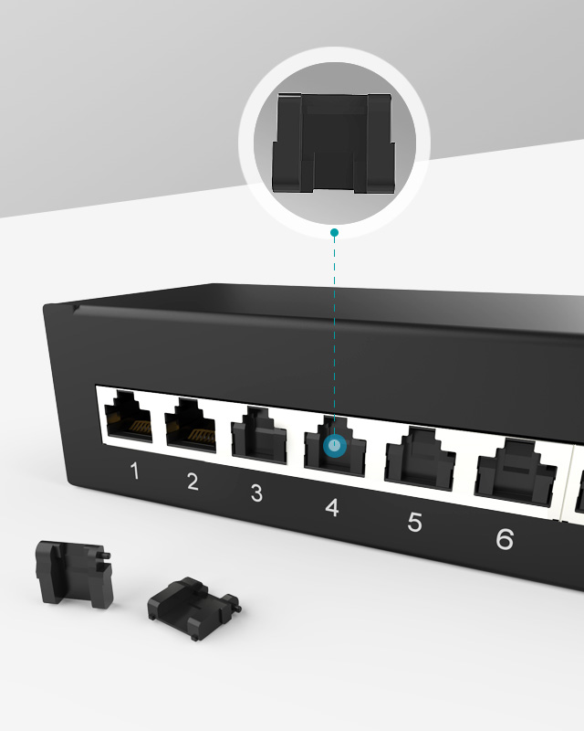 1U12口-防塵網絡配線架