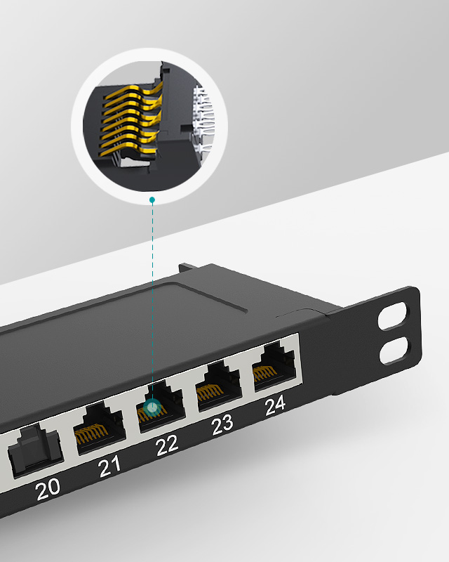 0.5U24口-屏蔽防塵網(wǎng)絡配線架