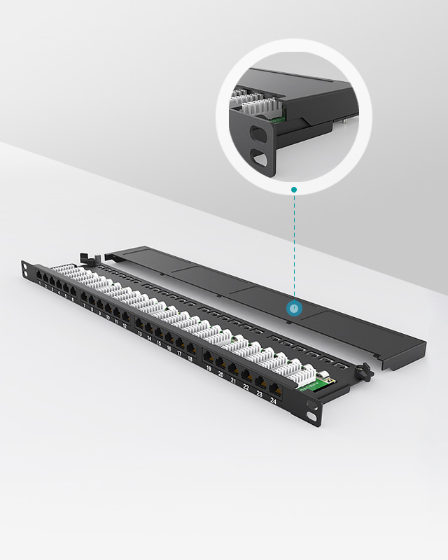 0.5U24口-屏蔽防塵網(wǎng)絡(luò)配線架