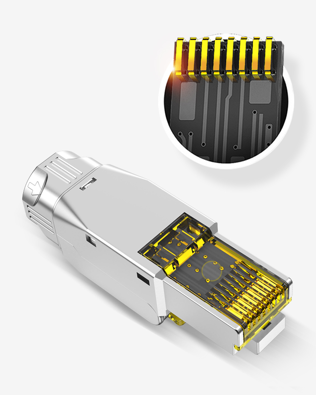 超短鋅合金免打水晶頭