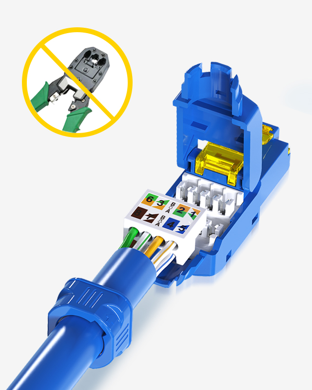 超短免打水晶頭
